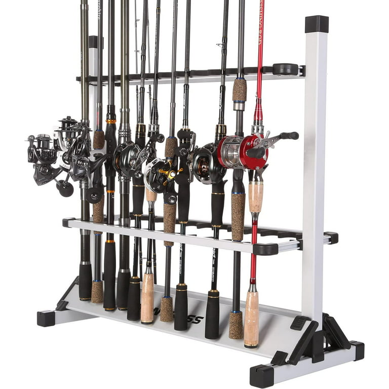 Supsupsiu 24-rod Fishing Rod Holder Storage Rack Aluminum Fishing Rod Stand  Rack for Freshwater Fishing Rods and Combos
