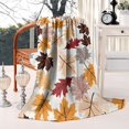thumbnail image 2 of Autumn Fall Leaves Pattern Blanket,Comfortable Soft Flannel Throw Blanket,All Season,Warm Lightweight Blankets for Sofa Bed Couch Living Room Chair,50"x60", 2 of 4