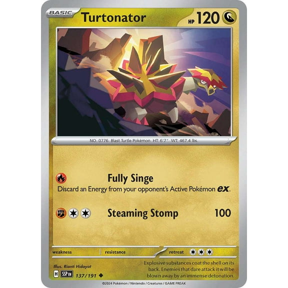 Pokemon Surging Sparks Uncommon Turtonator #137