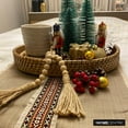 thumbnail image 6 of The HomeCentric Decorative Beige Table Runner 8 - 10 Seater Table Runner (14 x 120 inch) Tribal, Moroccan, Lace & Tassel Table Runner, Linen fabric Table Linen, Tribal Contemporary - Buchra, 6 of 10
