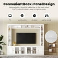 thumbnail image 6 of Harper & Bright Designs Modern Wall Unit Entertainment Center 4-Piece, Media Console with Bookshelves and Shelves, Large TV Stand with Tempered Glass Door for 80" TV, White, 6 of 12
