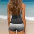 thumbnail image 6 of MKOSPLRT Girls Swimsuit Elastic Hem Adjustable Strap Tankini Gradient Print Drawstring 2 Piece Bathing Suit Shorts 7-16Y, 6 of 9