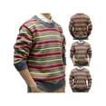 thumbnail image 6 of KelaJuan Men's Autumn Winter Casual Knitwear Long Sleeve Round Neck Colorful Striped Sweater, 6 of 6