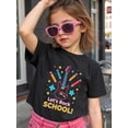 thumbnail image 2 of Young Boy's/Girls "Rock Star Theme Cotton Graphic Tees, Back To School Clothes Girls, Summer Tops With Guitar and School elements, Gift For First Day of School, Fun, Vibrant, " Kids Clothes, 2 of 6