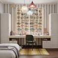thumbnail image 6 of Curtains 63 Inch Length 2 Panels, Ocean Fishes Grommets Window Treatment Curtain, Retro Tropical Coastal Animal Brown Thermal Curtains Drapes for Living Room/Bathroom, 6 of 9