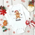 thumbnail image 5 of Hombre de jengibre personalizado con nombre, mameluco para bebé, fiesta de Navidad, traje para recién nacido, mameluco para niño pequeño, ropa de manga larga para bebé, 5 of 5