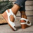 thumbnail image 4 of Viluyesy Women's Wedge Sandals, Open Toe Ankle Strap Breathable Spring Summer Casual Dressy Shoes White 6, 4 of 9