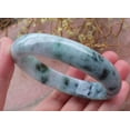 thumbnail image 2 of Certified Hand Carved Green 100% Natural Myanmar Burma Grade A JADE Jadeite Circle Round Bangle Bracelet 58mm, 2 of 11