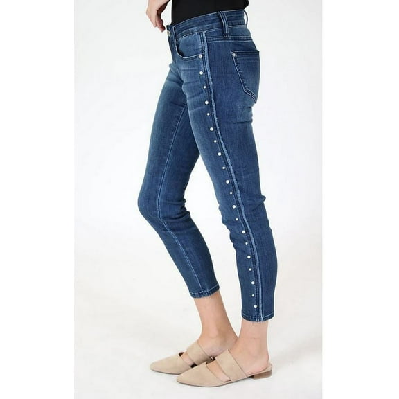 Grace in LA Jeans Women's Pearl Side Seam Skinny Stretch Jeans (24)