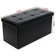 thumbnail image 5 of O'Force Foldable PU Leather Footstool and Storage Black 76*38*38cm, 5 of 6