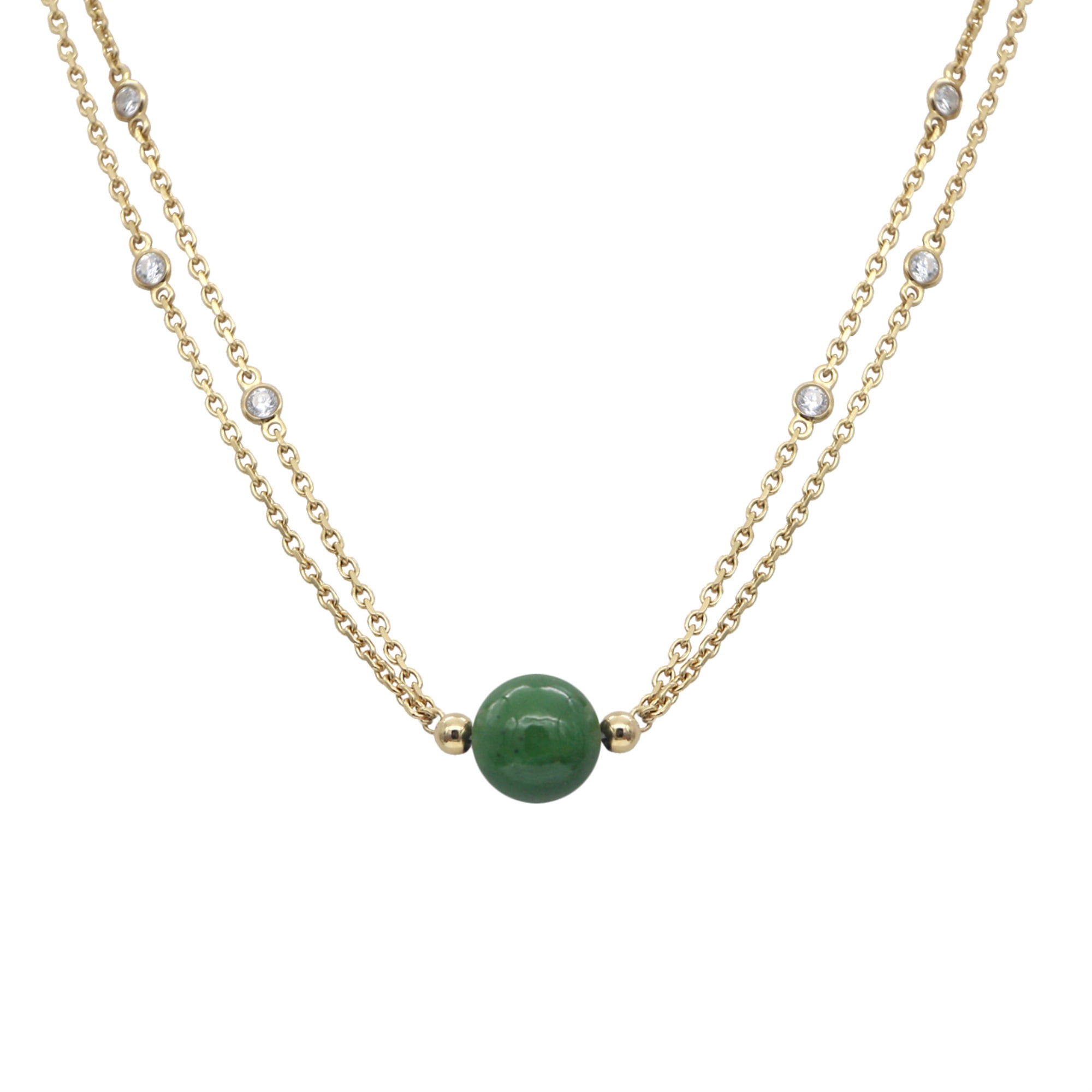 STELLIA Coveted Jade Necklace 24K Gold 