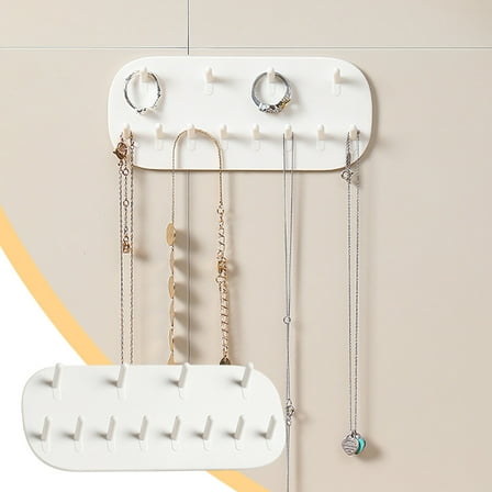 Necklace Holder under $5! kkbbma Necklace Holder Wall Mounted, Hanging Necklace Holder Necklace Organizer Plastic Necklaces Hanger with 12 Jewelry Hooks for Necklaces, Bracelets, Earrings, Keys