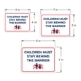 thumbnail image 6 of Classic Framed Plus Children Must Stay Behind the Barrier Door or Wall Sign | Child Safety Business Signs - Small, 6 of 8