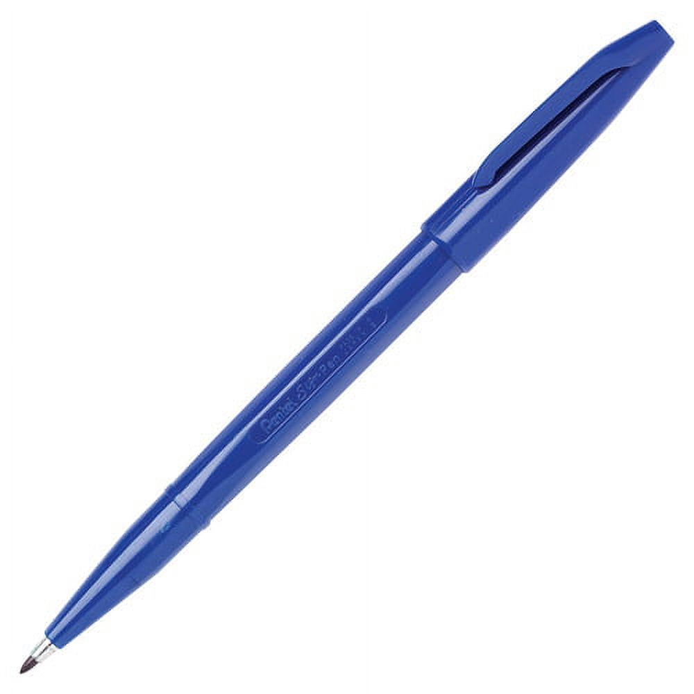 Pentel Fiber-tipped Sign Pens Bold Pen Point - Blue Water Based Ink - Fiber Tip - 12 / Dozen