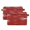 thumbnail image 2 of Red Background Snowflakes White Bows Christmas Square Storage Bins with Handles Collapsible Containing Box 1 Pack, 2 of 9