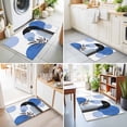 thumbnail image 4 of Entryway Rug 2'x3', Boho Middle Century Kitchen Runner Rugs Non-Slip Carpet Mats, Abstract Blue Geometric Botanical Bedside Rugs Runners Washable Floor Carpet for Bathroom Laundry Room, 4 of 8