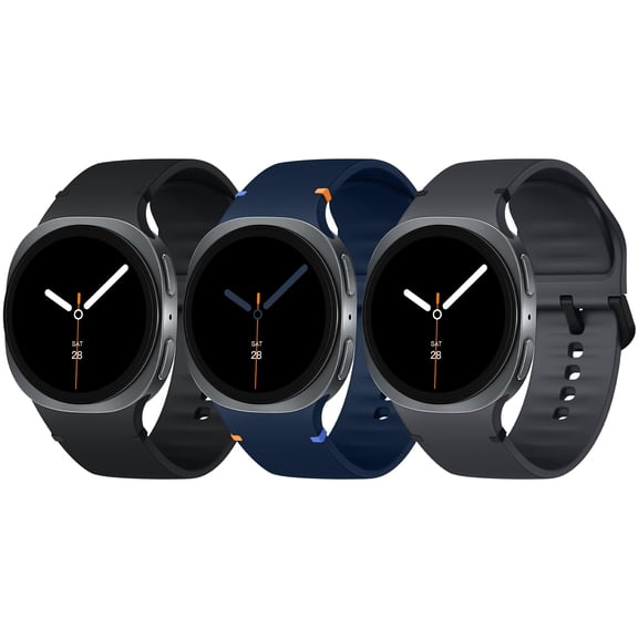 3‑Pack Soft Silicone No‑Gap Sport Watch Bands for Samsung Galaxy Watch 8/8 Classic 40mm 44mm 46mm, Watch 7 FE 6 5 4 Classic 40‑47mm for Men Women