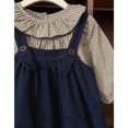 thumbnail image 2 of Preppy style Girls' Strap Dress Set Girls' Lotus Leaf Collar Plaid Long Sleeve Shirt Dress 2Pcs Set Spring Children's Clothes, 2 of 6