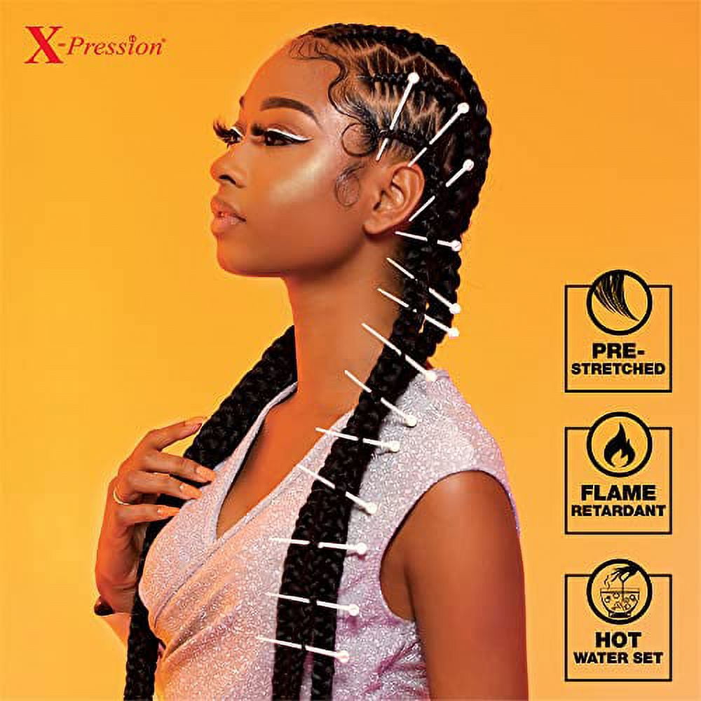 Sensationnel X-pression prestretched braiding hair - 2x xpression 48 inch all kanekalon flame retardant synthetic braid in hair extensions - 2X 48 Inch (3 pack, RED)