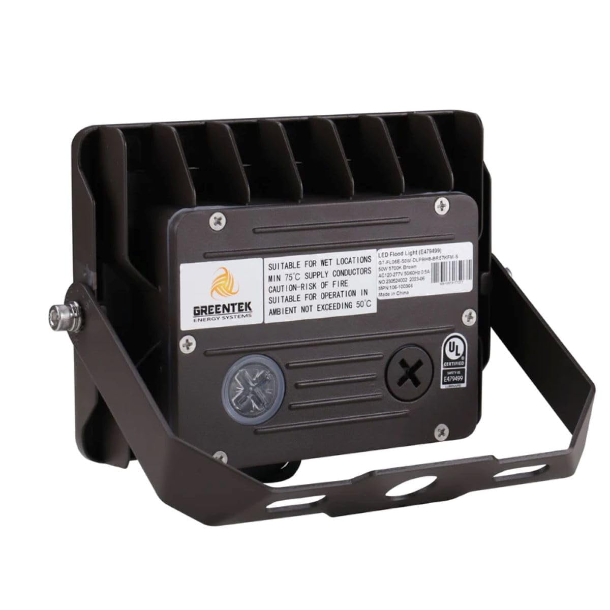 GREENLIGHTDEPOT LED Flood Light - 50W - 6400 Lumens - FL06E - Photocell Included - UL+DLC5.1 (4000K)