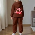 thumbnail image 4 of SGMVNU Boys 2 Pieces Sweatsuits for Age 8-9 Years Girls Fashion Fall Outfits Oversize Pullover Sweatshirt and Baggy Sweatpant Kids Clothes, Color Brown, 4 of 7