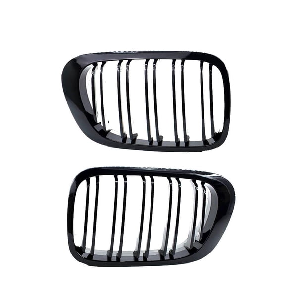Rejillas Negras De Doble Listón Para Coche, 2 Uds., Rejilla De Riñón Negra Brillante, Reemplazo De Rejilla De Parachoques Delantero Para Bmw E46 99-02, Número Oe: 51138208685/51138208686 Kearding VI004439-00