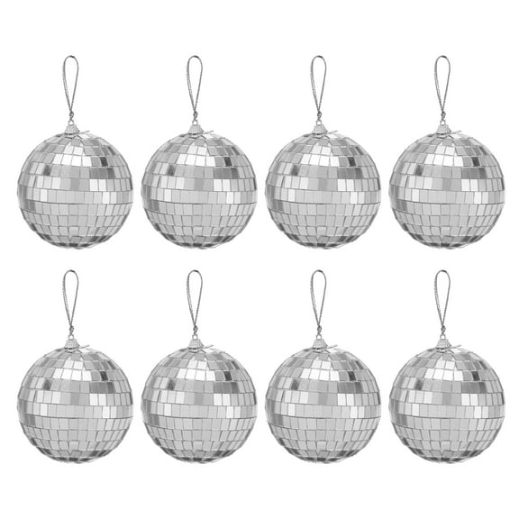 Uxcell 16Pcs Mirror Ball, 2 inch Disco Balls with Hanging Ring for Party, Silver