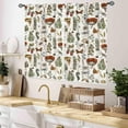 thumbnail image 2 of Mushroom Kitchen Curtains, Farmhouse Country Wild Floral Botanical Mushroom Cottagecore Nature Plants Herbs Retro Window Curtains for Bedroom Living Room 2 Panel Sets, 55x39 Inch, 2 of 4