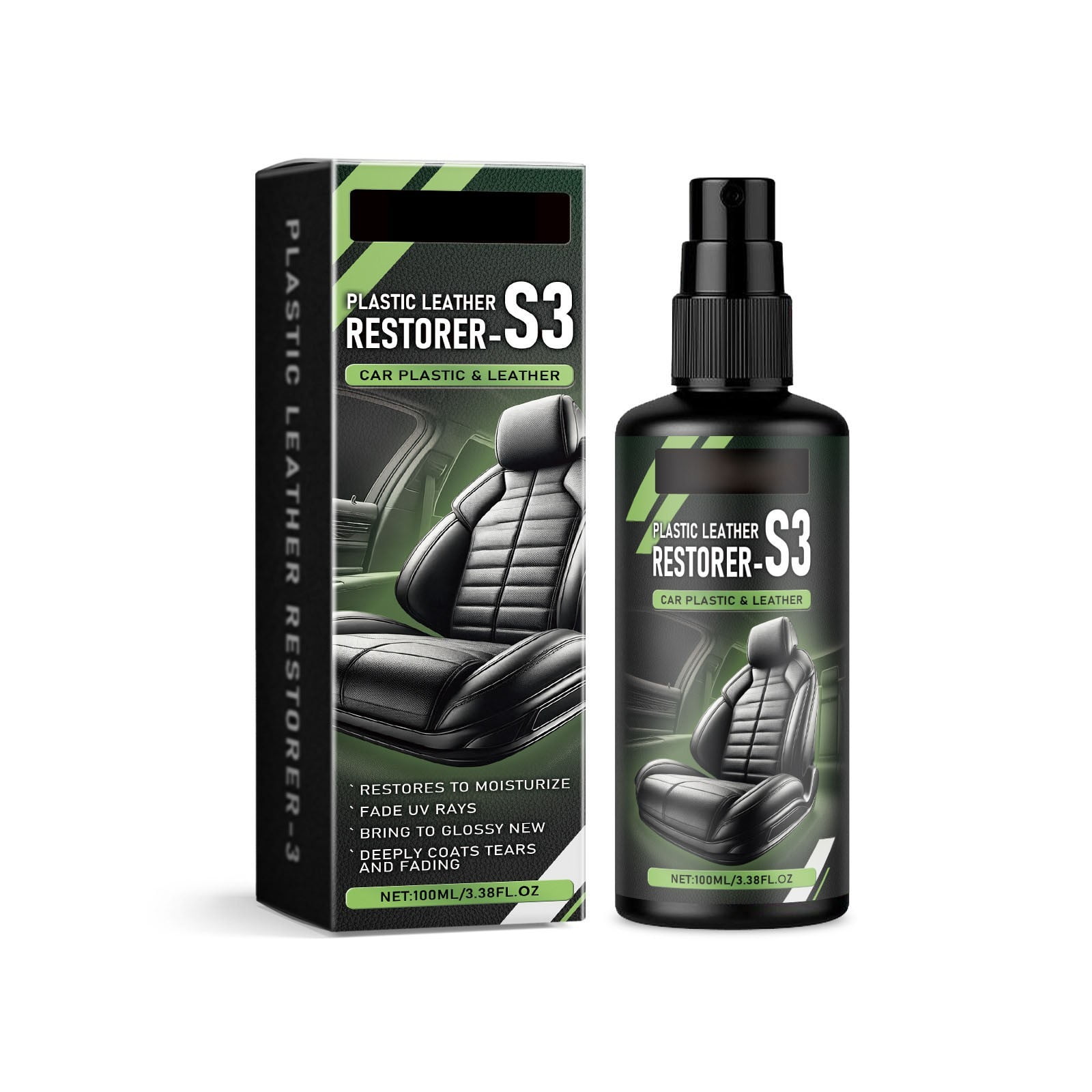 Cadorn 100ml Car Interior Leather Renewal Agent – Stain Removal, Color Restore, UV Guard