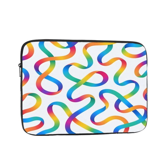 Laptop Case Shockproof Sleeve Water Resistant Computer Bag Fits Tablet Notebook Ultrabook For Travel Office 10 Inch Rainbow-Colored Seamless Ribbon Pattern