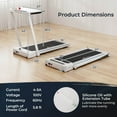 thumbnail image 3 of Goplus Tapis Roulant Pliant 3-en-1 2,25 Hp avec Table Haut-Parleur Télécommande Maison Bureau Blanc, 3 of 10