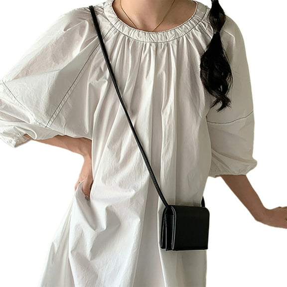 Yokua Simple Small Square Bag with Flap Cover PU Leather Crossbody Purse for Women