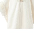 thumbnail image 4 of Fewfanhot Women Faux Fur Trim Cardigan Cloak Tweed Poncho Cape, Thick Warm Lined Wrap Coat for Fall Winter, 4 of 5