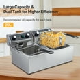 thumbnail image 6 of ChaoLink 6-10-12L Commercial Electric Deep Fryer Dual Tank w-Basket & Lid, Countertop Stainless Steel Deep Fryer for Large Tank French Fries, Onion RingsWith timer, 6 of 6