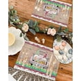thumbnail image 4 of Easter Placemats Set of 6, Gnome Bunny Easter Eggs Truck Placemat for Dining Table Decorations, Wood Grain Place Mats, Spring Table Mats for Kitchen Dinner Seasonal Holiday Party Decor, 4 of 6
