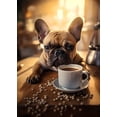 thumbnail image 3 of Póster acogedor de perro y café, pintura en lienzo, arte de pared, imagen de pared para sala de estar, café nórdico, cocina, habitación, decoración del hogar, regalos, 3 of 5