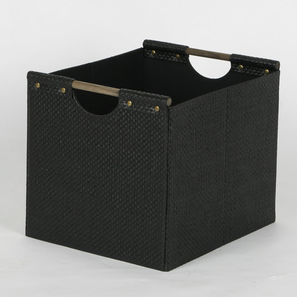 Better Homes & Gardens Basket Weave Storage Bin, Black