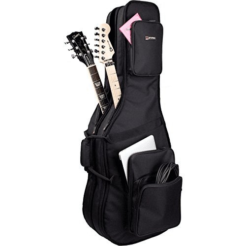 Electric Bass Case,45 Inch Acoustic Guitar Bag Waterproof Guitar Case Gig Bag with Large Pockets Black Soft Case