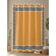 thumbnail image 4 of Shower Curtain Geometric Greek Key Design Shower Curtains for Bathroom, Waterproof Polyester Shower Curtain Set with Hooks, Extra Long 72" x 84" Yellow, 4 of 6