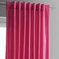 thumbnail image 4 of Banded Fuchsia Rose Faux Silk Taffeta & Winter Plum Plush Velvet Curtain (1 Panel), Fuchsia Rose & Winter Plum, 50W X 84L, 4 of 6