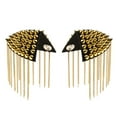 thumbnail image 2 of 1 par remache Stud borla cadena charretera hombro tablero insignias marca chaqueta Punk Oro-B Hugo traje de charreteras de hombro, 2 of 10
