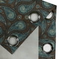 thumbnail image 3 of Ambesonne Paisley Grommet Curtain Single Panel, Modern Teardrop Shapes, 50"x60", Brown Blue and Dark Blue, 3 of 5
