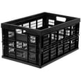 thumbnail image 1 of Work-It! Collapsible Milk Crate | 49 Liter Folding Storage Bin | Stackable Plastic Crate, 1 of 5