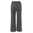 thumbnail image 6 of EDFBUYKRS Female Women Pants Casual Womens Tall Pants 35 Inseam Women High Waisted Wide Leg Pants Fashion Drawstring Elastic Trousers Comfy Straight Leg Long Pants with Pockets Xxl, 6 of 6