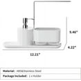 thumbnail image 4 of Kitchen Soap Dispenser Set with Tray and Sponge Holder, Dish and Hand Soap Dispenser with Dishcloth Holder 4-in-1 Kitchen Sink Countertop Storage Organizer,Kitchen Gadgets-White, 4 of 5