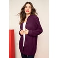 thumbnail image 6 of Roaman's Women's Plus Size Thermal Waffle Hoodie Zip Up Cardigan Jacket, 6 of 6