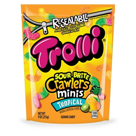 Trolli Sour Brite Crawler Minis Tropical Gummi Candies, 9 (The Best Sour Candy)