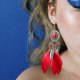 thumbnail image 5 of Jumpingount Pendientes bohemios estilo colgante largo 1 par accesorios de moda llamativos decoración de fiesta de vacaciones para mujeres niñas rojo Ropa, zapatos y accesorios Miscelánea Rojo Jumpingount AP009321-05B, 5 of 6