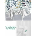 thumbnail image 3 of Green Blue Eucalyptus Leaves Tie Up Curtains for Windows 45 Inch Length Balloon Curtains Kitchen Adjustable Balloon Window Shade Summer Botanical Weeping Tie Up Bathroom Curtain Window 42"x45", 3 of 6