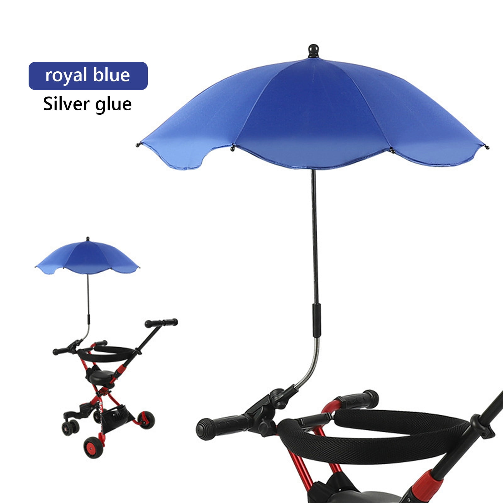 SPOORYYO Universal Baby Pram Umbrella, Foldable Sunshade for Stroller and Pushchair, Easy Attach Clamp, 78cm Expanded Size